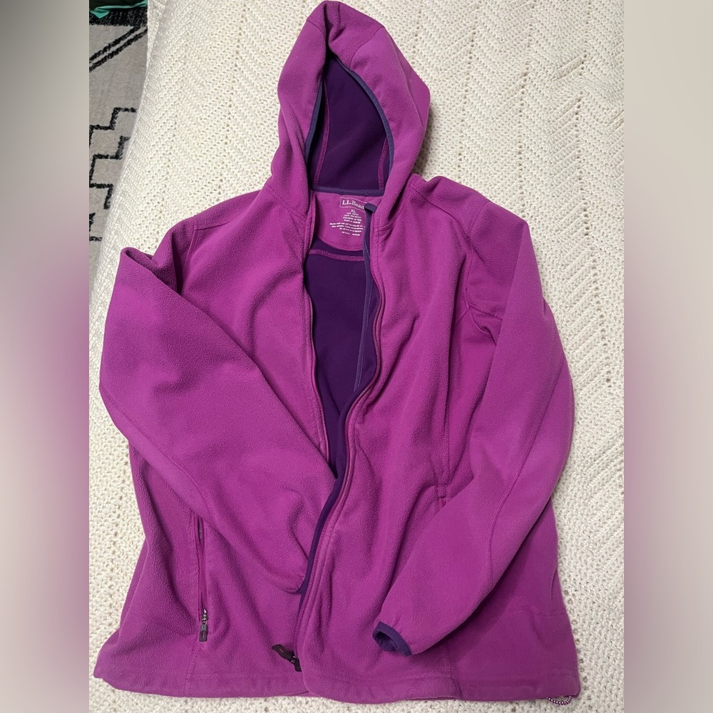 LLBEAN Purple Fleece Zip-Up Hoodie